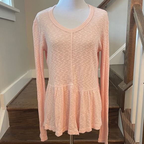 Anthropologie Left of Center Rose Pink Soft Waffle Top Size Small NEW - Picture 1 of 7